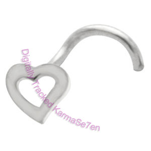 Open Heart  - Silver Nose Stud